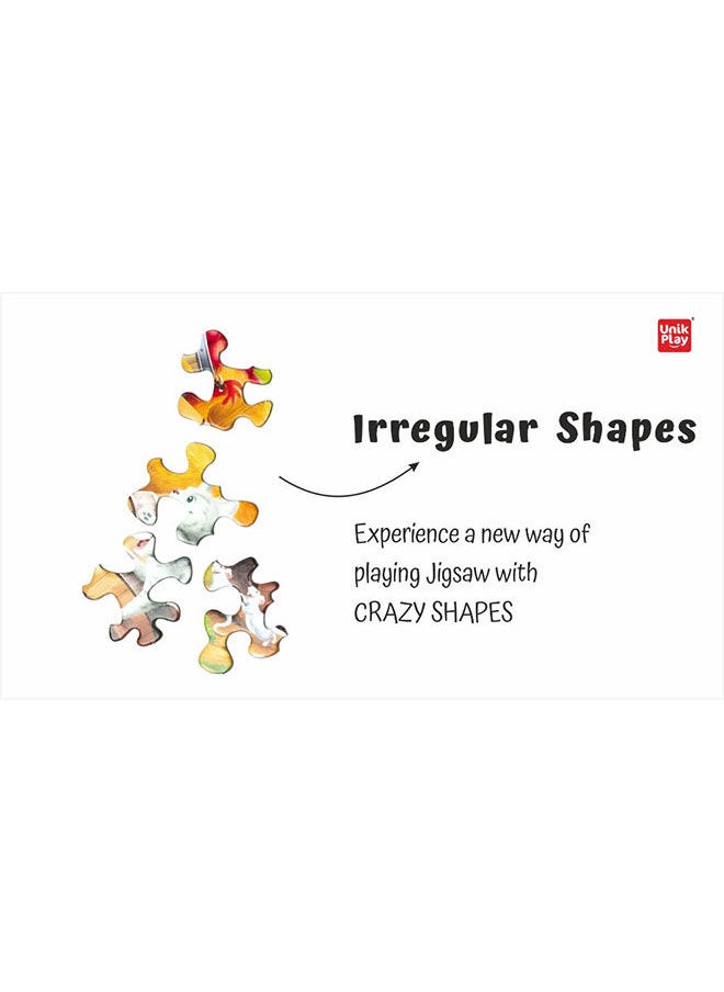 UnikPlay - ألغز جنون للأطفال والبالغين، لغز مطبوع كرتوني جذاب مع 2 صينية لغز لعمر 6 إلى 99 سنة-90 قطعة-(أصدقاء المزرعة) - Image 1