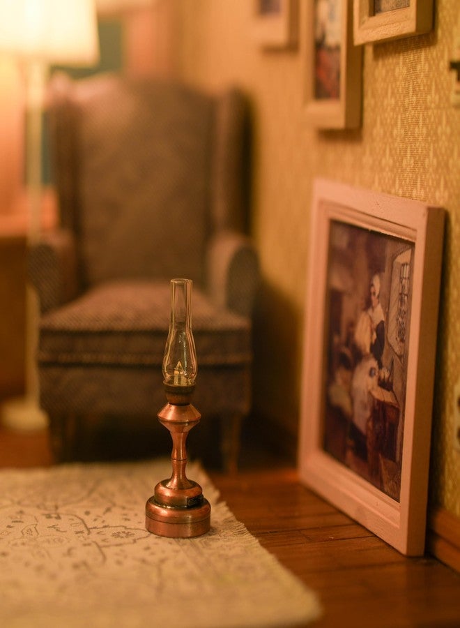 Waldosia 1:12 Scale Miniature Flickering LED Hurricane Lamp - Vintage Dollhouse Lantern Light for Diorama, Roombox & Booknook - Image 5
