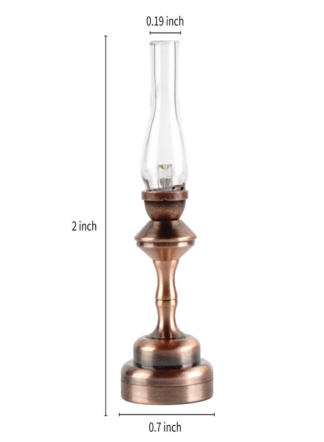 Waldosia 1:12 Scale Miniature Flickering LED Hurricane Lamp - Vintage Dollhouse Lantern Light for Diorama, Roombox & Booknook - Image 2