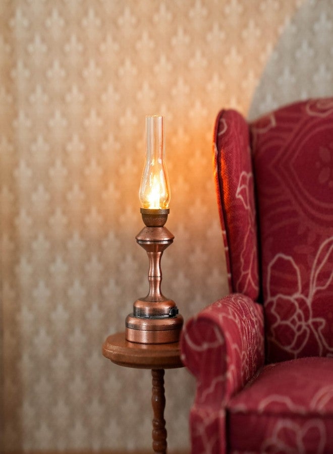 Waldosia 1:12 Scale Miniature Flickering LED Hurricane Lamp - Vintage Dollhouse Lantern Light for Diorama, Roombox & Booknook - Image 4