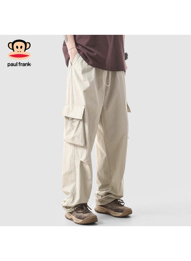 Paul Frank Men's Cargo Pants, Spring And Autumn New Style American Loose Straight-leg Trousers, Casual Pants, Men's Long Pants, Dark Gray, 3XL - Image 1