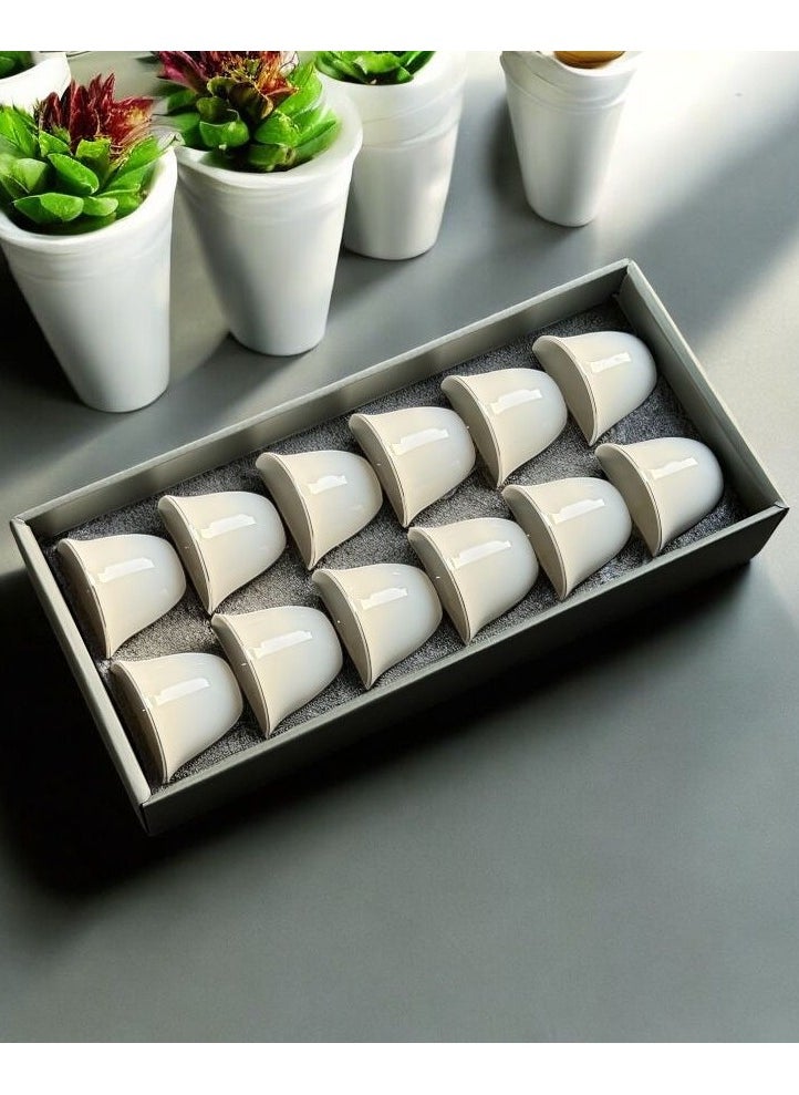 Qahwa Luxury ceramic mug set - 12 pieces, ideal for use  - Image 2
