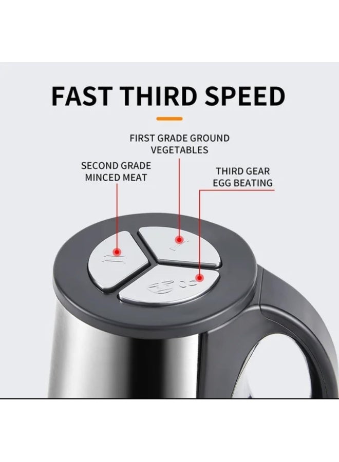 ECVV Food Chopper Meat Mincer 3L 300W Electric Meat Grinder Blender Mincer Mixer Meat Chopper Stainless Steel Electric Chopper Automatic Food Processor Machine - Image 3