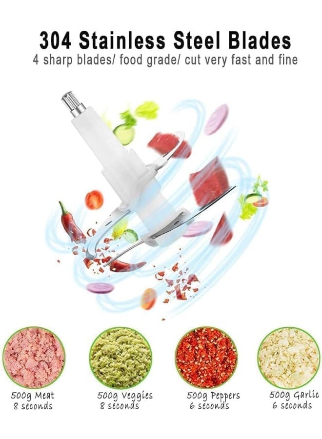 ECVV Food Chopper Meat Mincer 3L 300W Electric Meat Grinder Blender Mincer Mixer Meat Chopper Stainless Steel Electric Chopper Automatic Food Processor Machine - Image 5
