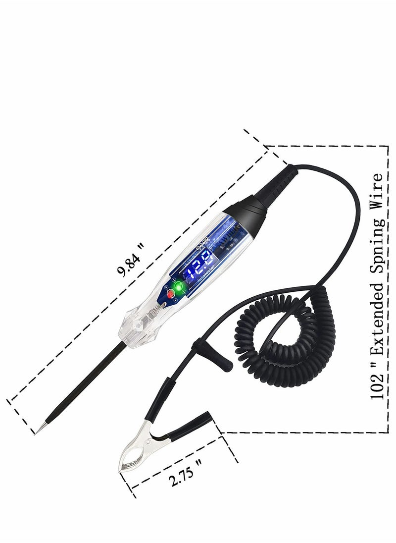 SYOSI Premium LED Bulb Automotive Circuit Tester, 4-60V Test Light with 102 Inch PU Extended Spring Wire, Sharp Hard Steel Probe Vehicle Circuits Low DC Voltage Tester  - Image 5
