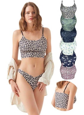 COTTONHILL Laser Cut Patterned Crop Bustier with Adjustable Straps 6 Pack  - Image 1