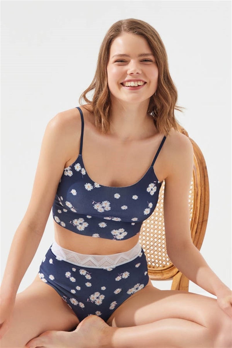Laser Cut Patterned Crop Bustier with Adjustable Straps 6 Pack