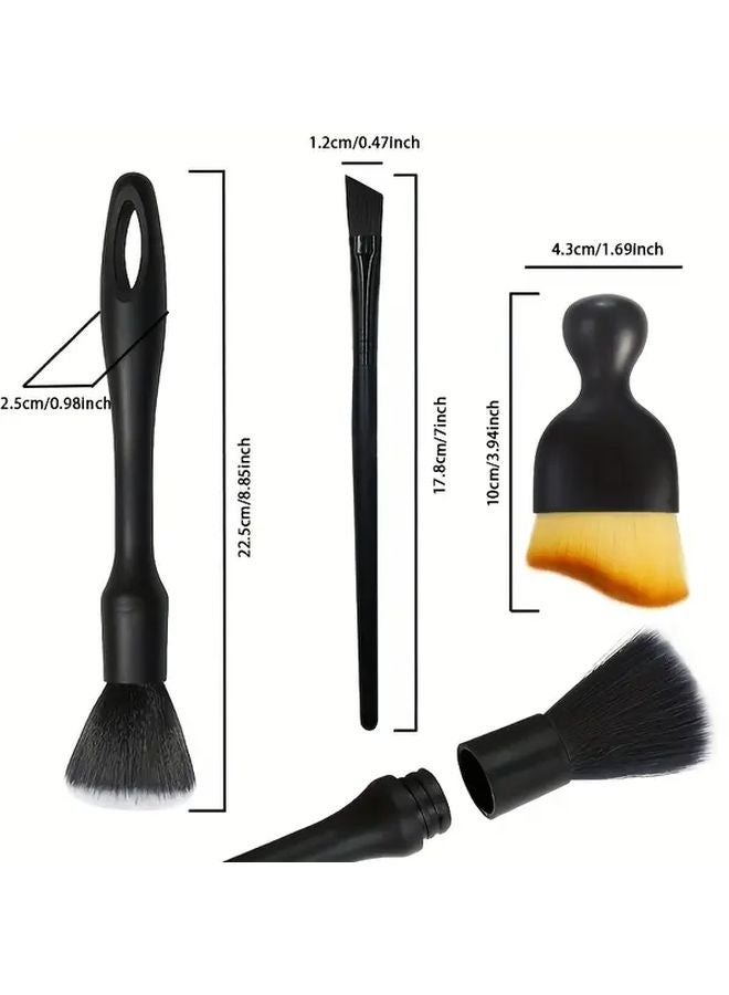5pcs Car Detail Brush Set Ultra Soft Bristles For Car Washing Furniture Motorcycles Digital Devices - Image 3