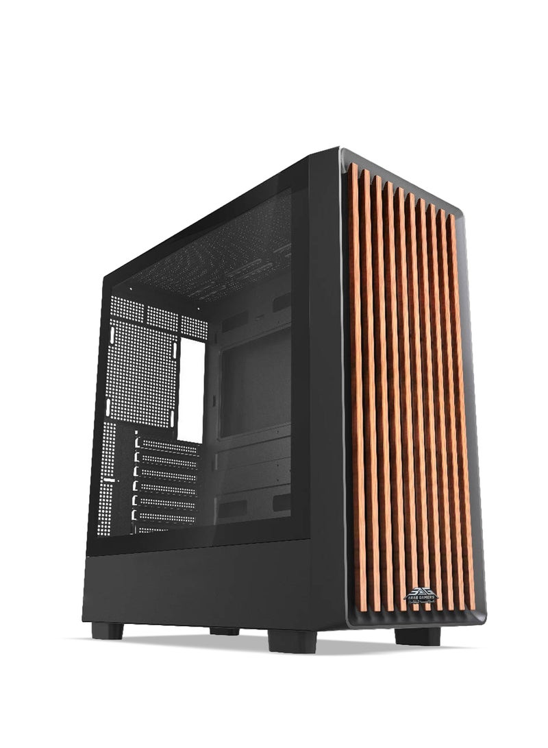 عرب جيمرز كمبيوتر ألعاب، إصدار خشبي، AMD Ryzen 7 7700، انفيديا جي فورس RTX 5070 12 جيجابايت، 16 جيجابايت DDR5 رام، 1 تيرابايت NVMe SSD، ويندوز 11 برو - Image 1