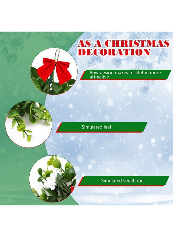 Mtlee Christmas Mistletoe Ornaments Bouquet Artificial Mistletoe Branches Decor Floral Pick Hanging Decorative for Home Christmas Handmade Party Decorations (6 Pieces) - Image 4