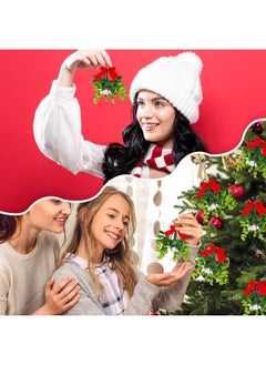 Mtlee Christmas Mistletoe Ornaments Bouquet Artificial Mistletoe Branches Decor Floral Pick Hanging Decorative for Home Christmas Handmade Party Decorations (6 Pieces)  - Image 5