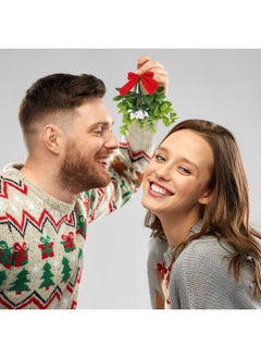 Mtlee Christmas Mistletoe Ornaments Bouquet Artificial Mistletoe Branches Decor Floral Pick Hanging Decorative for Home Christmas Handmade Party Decorations (6 Pieces)  - Image 2
