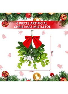Mtlee Christmas Mistletoe Ornaments Bouquet Artificial Mistletoe Branches Decor Floral Pick Hanging Decorative for Home Christmas Handmade Party Decorations (6 Pieces)  - Image 3