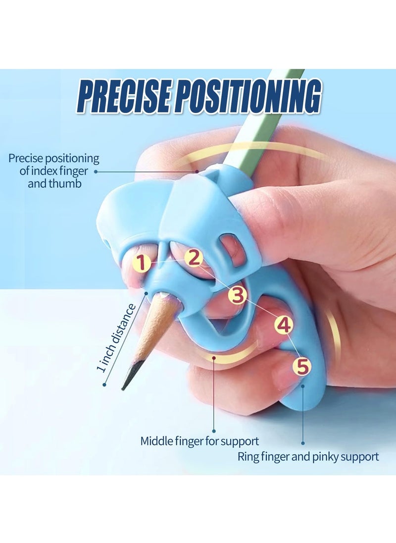 RAHAYM - Pencil Grips for Kids Handwriting, 5 Pcs Finger Silicone Pencil Holder for Kids Handwriting Aid Tools, Comfortable Pencil Grippers for Beginners Posture Correction Training Writing - Image 1