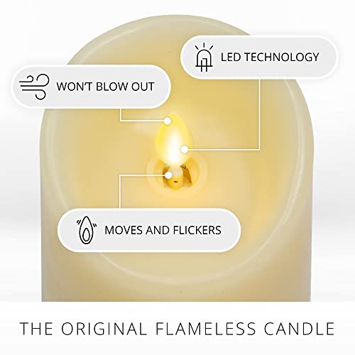 Luminara Scalloped Edge Flameless LED Candle, Ivory, 3" x 5", Battery Operated, Moving Flame, Real Wax Pillar with Timer, Vanilla Honey Scented - Image 3
