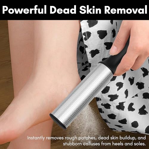 Beauté Secrets Foot Filer for Dead Skin Removal | Professional Pedicure Foot Scrubber for Cracked Heels & Callus | Stainless Steel Heel File for Men & Women | Anti-Slip Handle | Black - Image 3