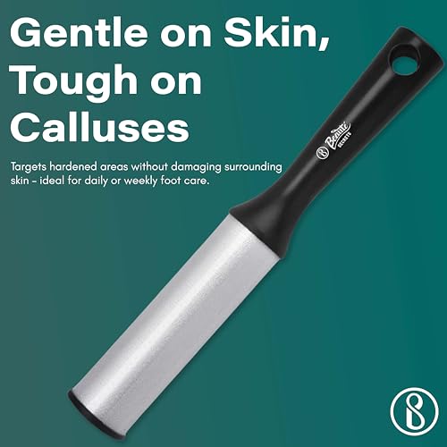Beauté Secrets Foot Filer for Dead Skin Removal | Professional Pedicure Foot Scrubber for Cracked Heels & Callus | Stainless Steel Heel File for Men & Women | Anti-Slip Handle | Black - Image 2
