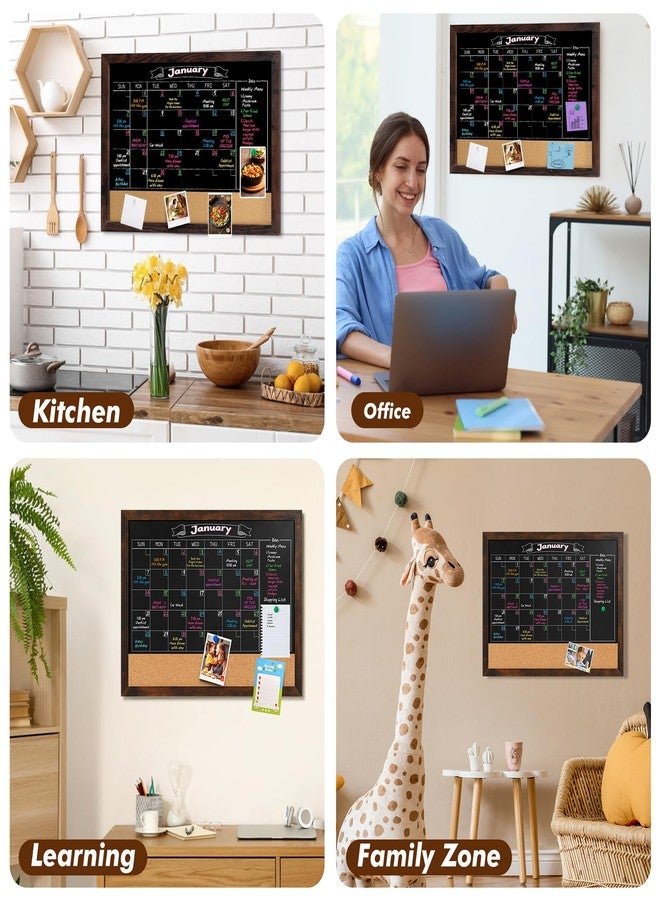Gotideal Chalkboard Calendar 24" x 18" Chalk Board Calendar for Wall Magnetic Chalkboard Framed,Wall Mounted,Blackboard for Office,Kitchen,School,Home - Image 5
