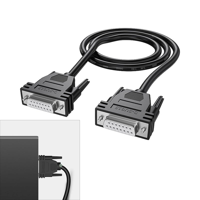 DB15 Male to Male Extension Cable 1 5M Double Shielded Aluminum Foil Wire Stable Data Transfer - Image 3