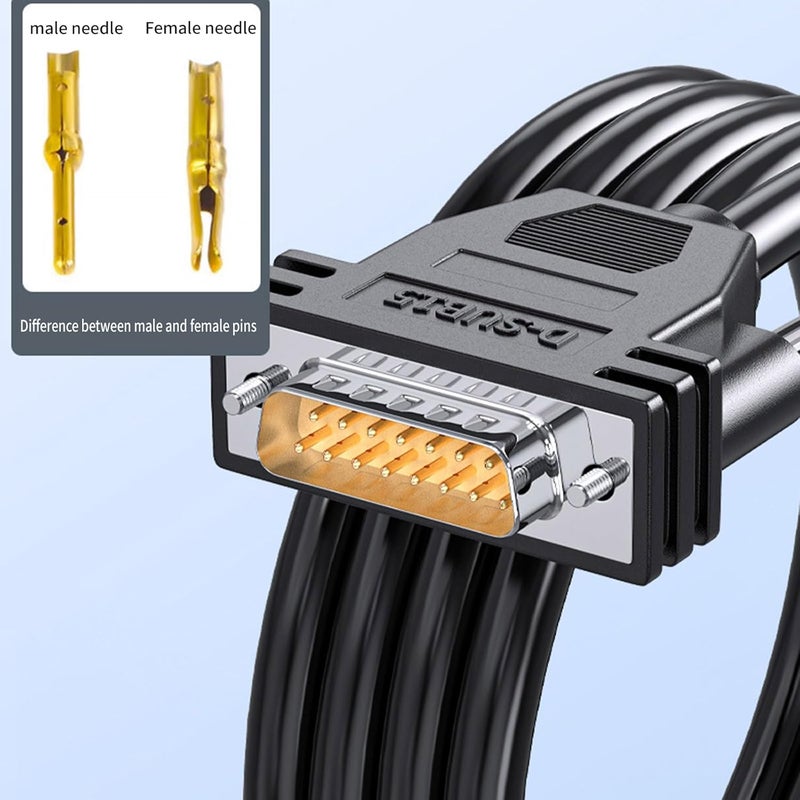 DB15 Male to Male Extension Cable 1 5M Double Shielded Aluminum Foil Wire Stable Data Transfer - Image 5