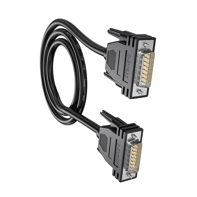 DB15 Male to Male Extension Cable 1 5M Double Shielded Aluminum Foil Wire Stable Data Transfer - Image 1