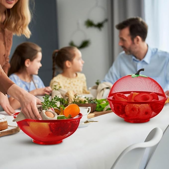 Stainless Steel RoundShaped Fruit Vegetable Basket with Net Cover Large Protective Countertop Holder for Kitchen Stylish Durable Storage for Fresh Fruits Veggies  - Image 3