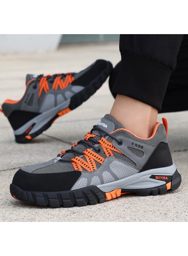 NIBEMINENT Casual Sneakers Labor Shoes for Men  Work Safety Boots Breathable Men's Light Air Cushion Work Sneakers - Image 1