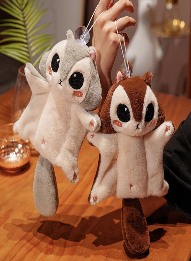 Cute Cute flying mouse pendant plush toy little flying mouse Doll Girl bag Keychain Car sucker pendant(Dark brown pendant, 10cm pendant) - Image 2