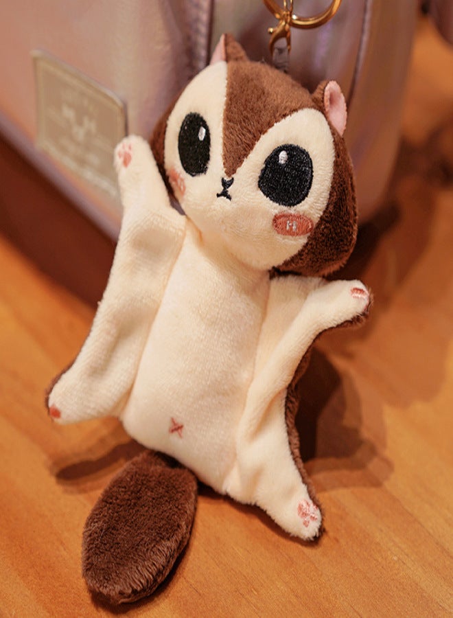 Cute Cute flying mouse pendant plush toy little flying mouse Doll Girl bag Keychain Car sucker pendant(Dark brown pendant, 10cm pendant) - Image 1