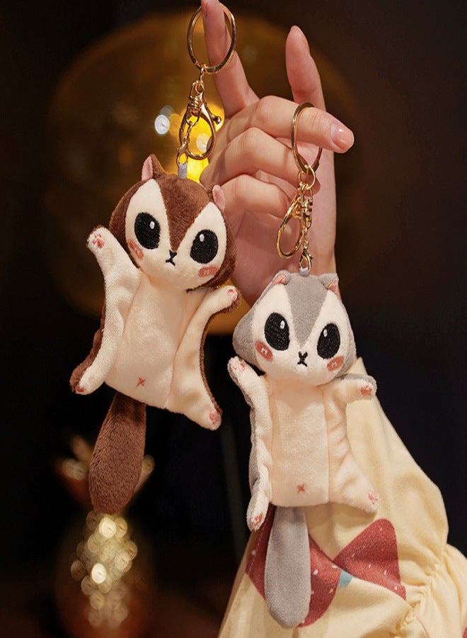 Cute Cute flying mouse pendant plush toy little flying mouse Doll Girl bag Keychain Car sucker pendant(Dark brown pendant, 10cm pendant) - Image 3