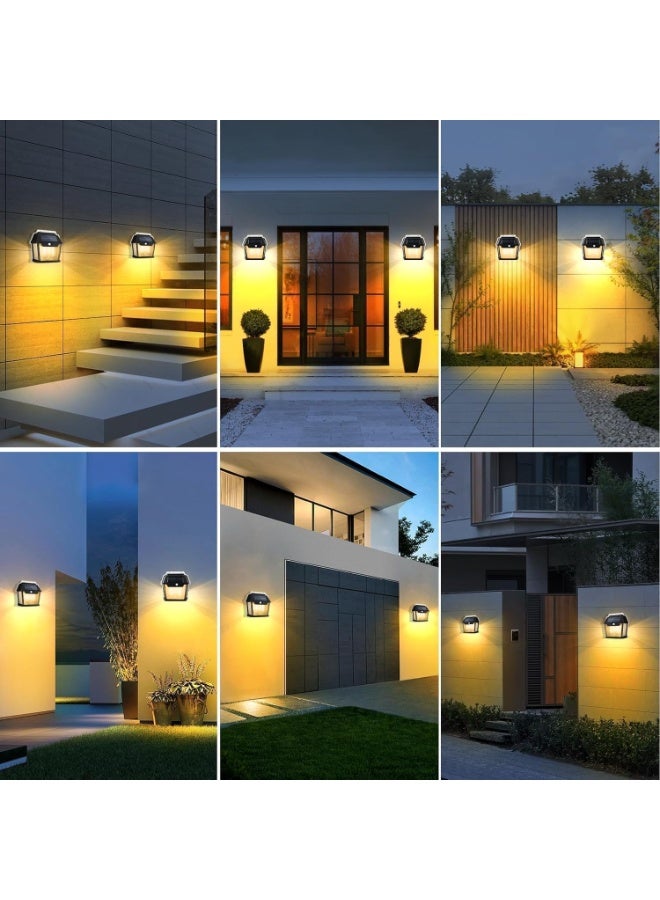 مصباح حائط خارجي لاسلكي يعمل بالطاقة الشمسية، 2 لمبة 1200 LM LED مستشعر حساس للحركة، 3 أوضاع للإضاءة، بطارية 1800 مللي أمبير، للحديقة، ديكور الفناء، الفناء الخلفي، لوحة مقاومة للماء للمدخل - Image 5