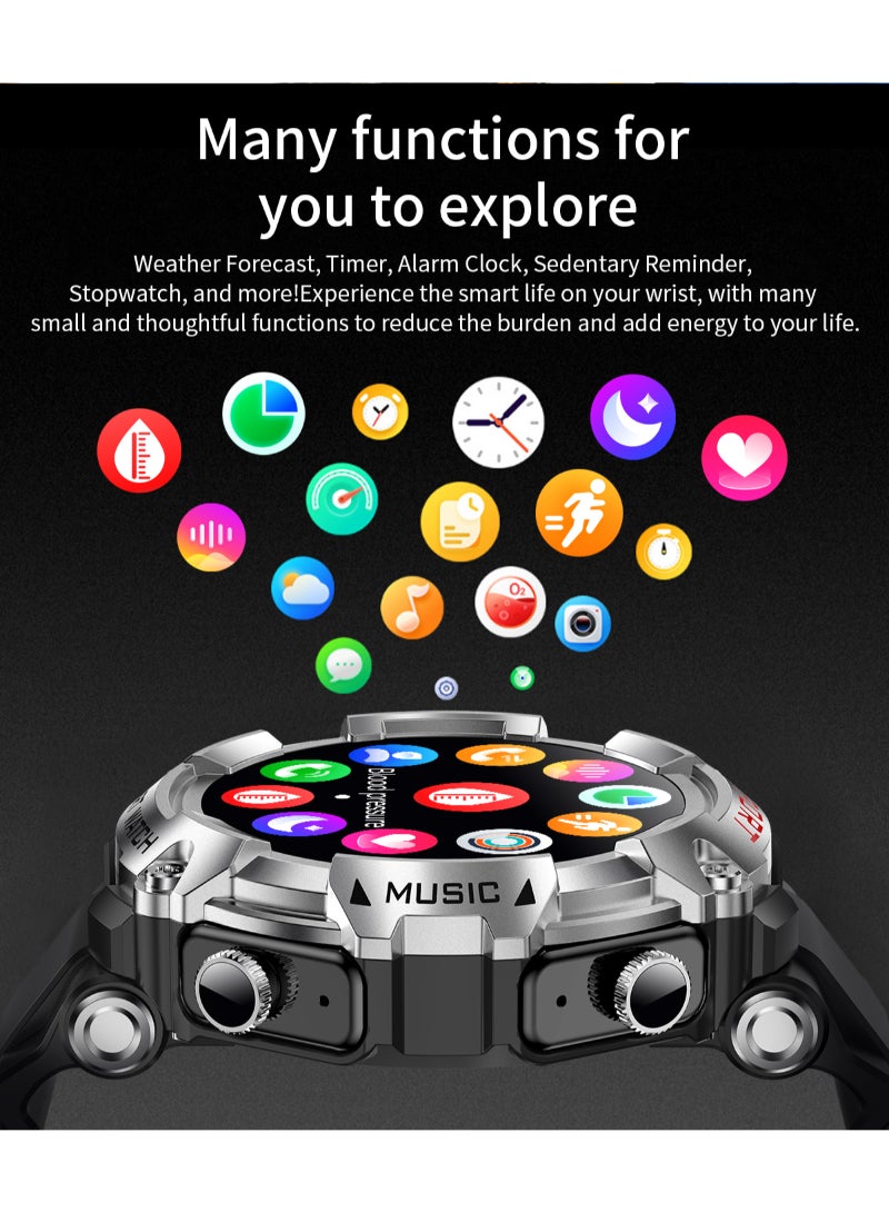 T96 Bluetooth Smart Watch With Earbuds 1.52 HD Screen Rugged Bluetooth Call Fitness Tracker IP67 Waterproof AI Voice Assistant Blue - Image 5