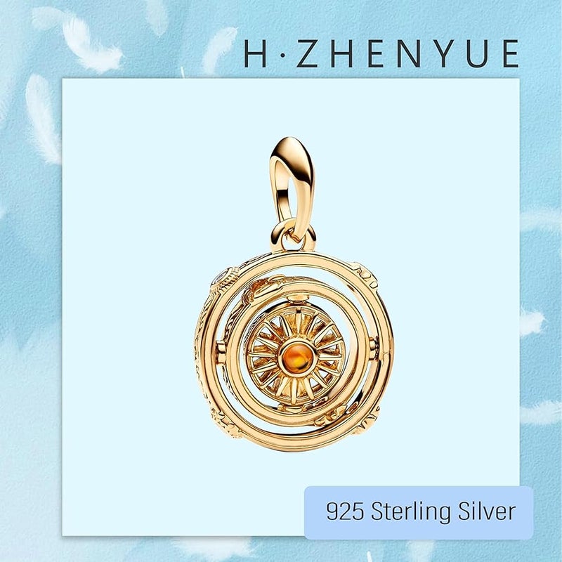H.ZHENYUE 925 Sterling Silver Charms Ice & Fire Golden Sword Dragon Dangle Beads for Bracelets and Necklaces Jewelry for Women - Image 2
