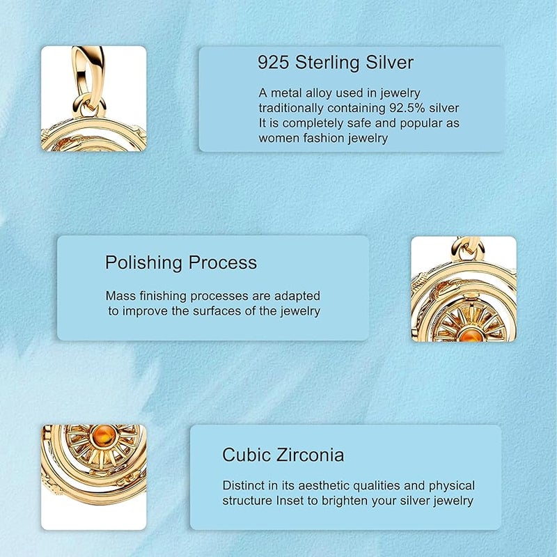 H.ZHENYUE 925 Sterling Silver Charms Ice & Fire Golden Sword Dragon Dangle Beads for Bracelets and Necklaces Jewelry for Women - Image 3