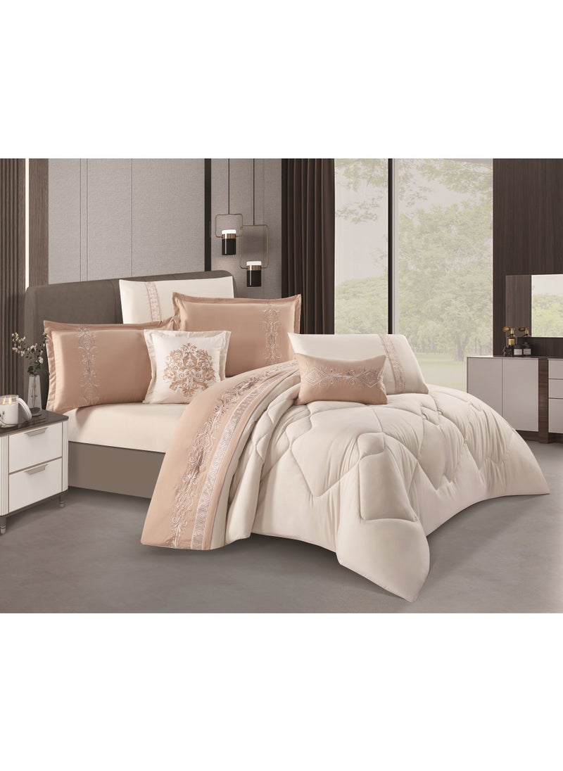 Hours Horse Navrin 8-piece comforter set, embroidered with a modern and distinctive pattern  - Image 1