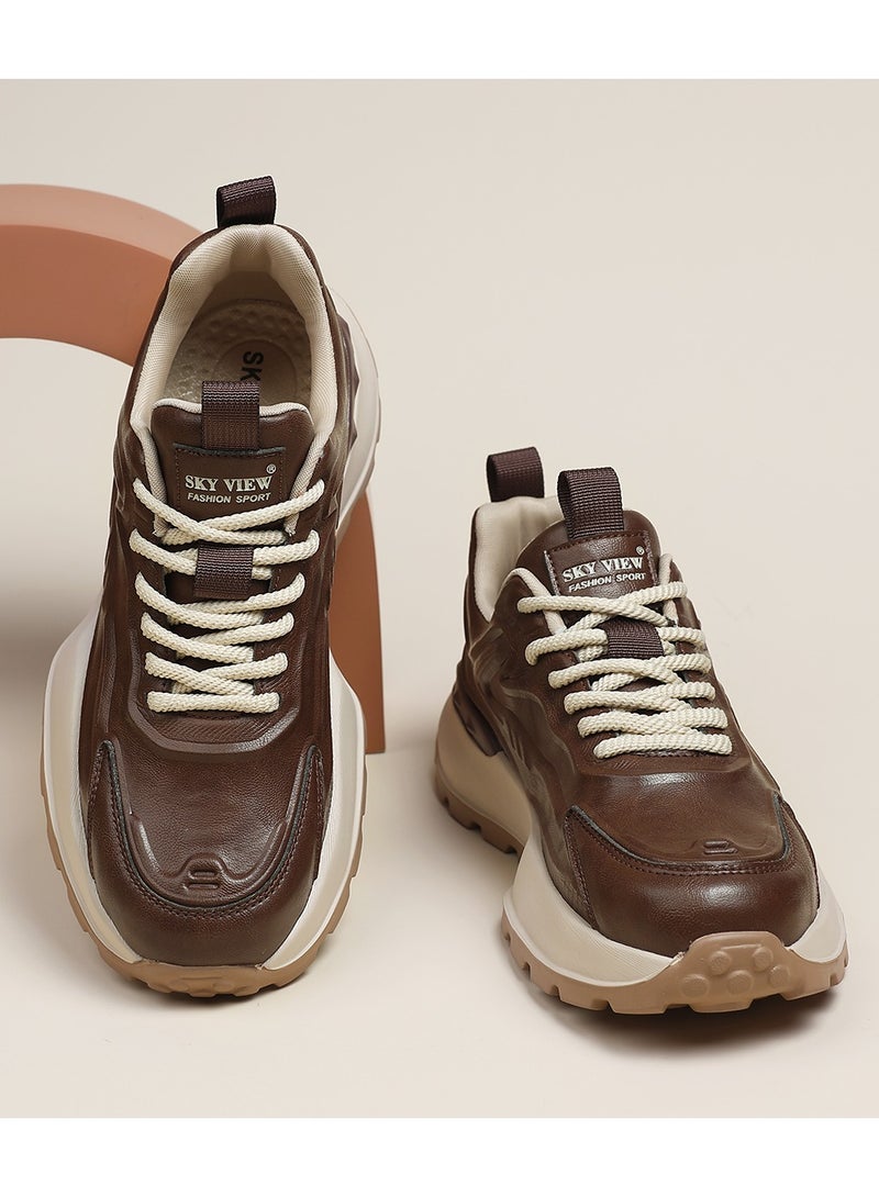 SKY VIEW Men Fashion Casual Shoes Mid Top Wide Hiking Sneakers Non-Slip Trekking Walking Shoes Running Shoes for Men with Arch Support - Image 2