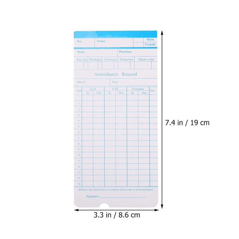 190 Sheets Universal Timecard Sheets Office Use Attendance Cards Time Cards Weekly Monthly Time Cards - Image 3
