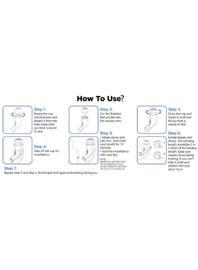 Sonmol Breathing trainer, pulmonary exercise device, mucus and thick phlegm clearance aid, equipped with three sizes of balls (16 mm, 18 mm and 20 mm), suitable for pulmonary rehabilitation and exercise - Image 2