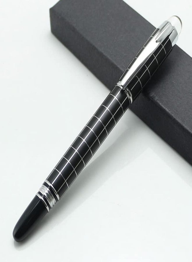 URBAN BOX Fountain Pen Luxury Crystal Head Black Lattice Fountain Pens for Smooth Writing - Medium Nib - Image 1