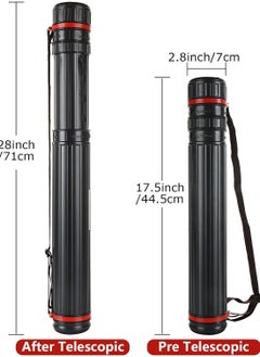 FVIEXE Poster Tube, Small Poster Tube with Adjustable Strap, Art & Poster Storage Transport Tubes, Carry Document, Blueprint, Drawing and Artwork, Poster Holder Tube Cases Expand from 17.5 to 28 Inch  - Image 2