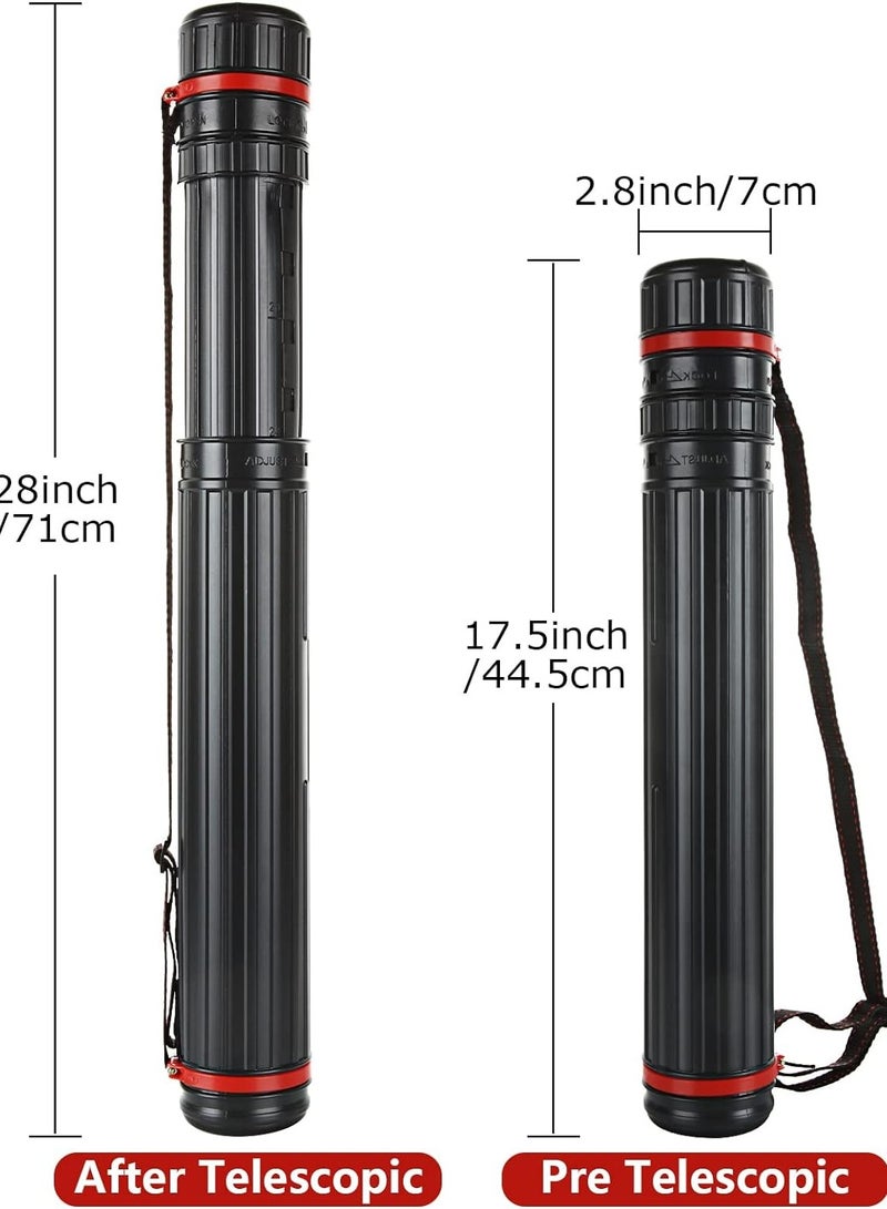 FVIEXE Poster Tube, Small Poster Tube with Adjustable Strap, Art & Poster Storage Transport Tubes, Carry Document, Blueprint, Drawing and Artwork, Poster Holder Tube Cases Expand from 17.5 to 28 Inch - Image 2
