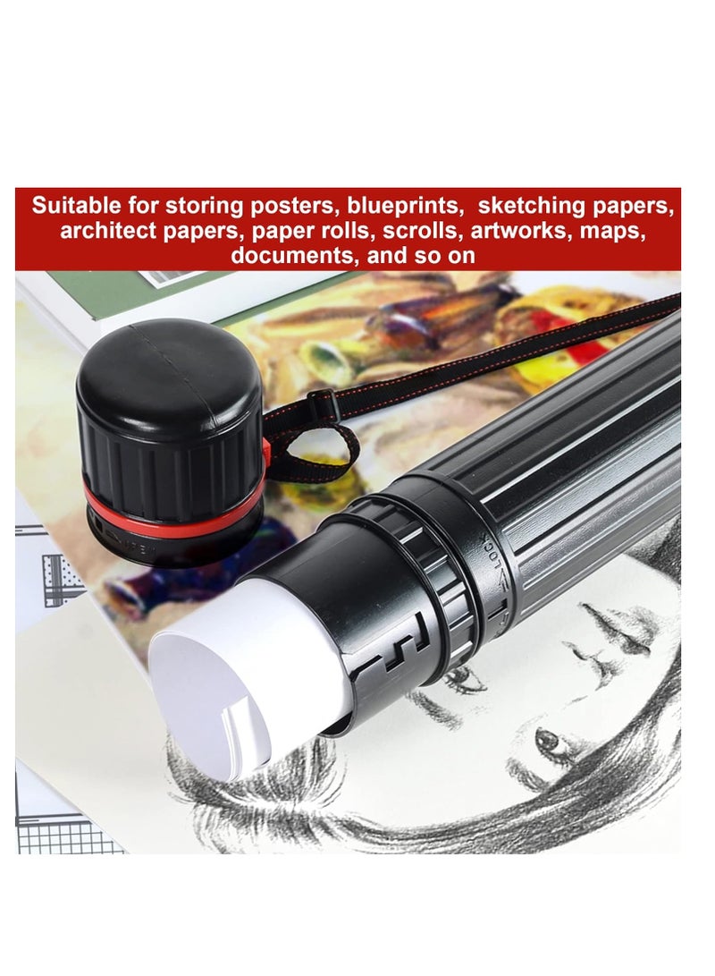 FVIEXE Poster Tube, Small Poster Tube with Adjustable Strap, Art & Poster Storage Transport Tubes, Carry Document, Blueprint, Drawing and Artwork, Poster Holder Tube Cases Expand from 17.5 to 28 Inch - Image 4