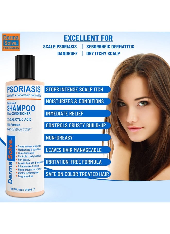 Dermasolve DermaSolve Scalp Psoriasis & Dandruff free Medicated Shampoo with Conditioner, Ultimate Seborrheic Dermatitis Treatment for Itchy, Flakey Scalp, Soothing & Moisturizing Relief  - Image 2