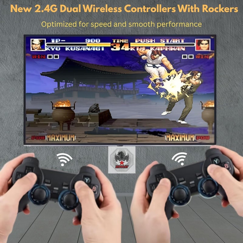 Zepplay Wireless Retro Video Game Stick | Plug & Play HDMI Console for TV with 2 Controllers | Built-in 10,000+ Classic Games - Image 3