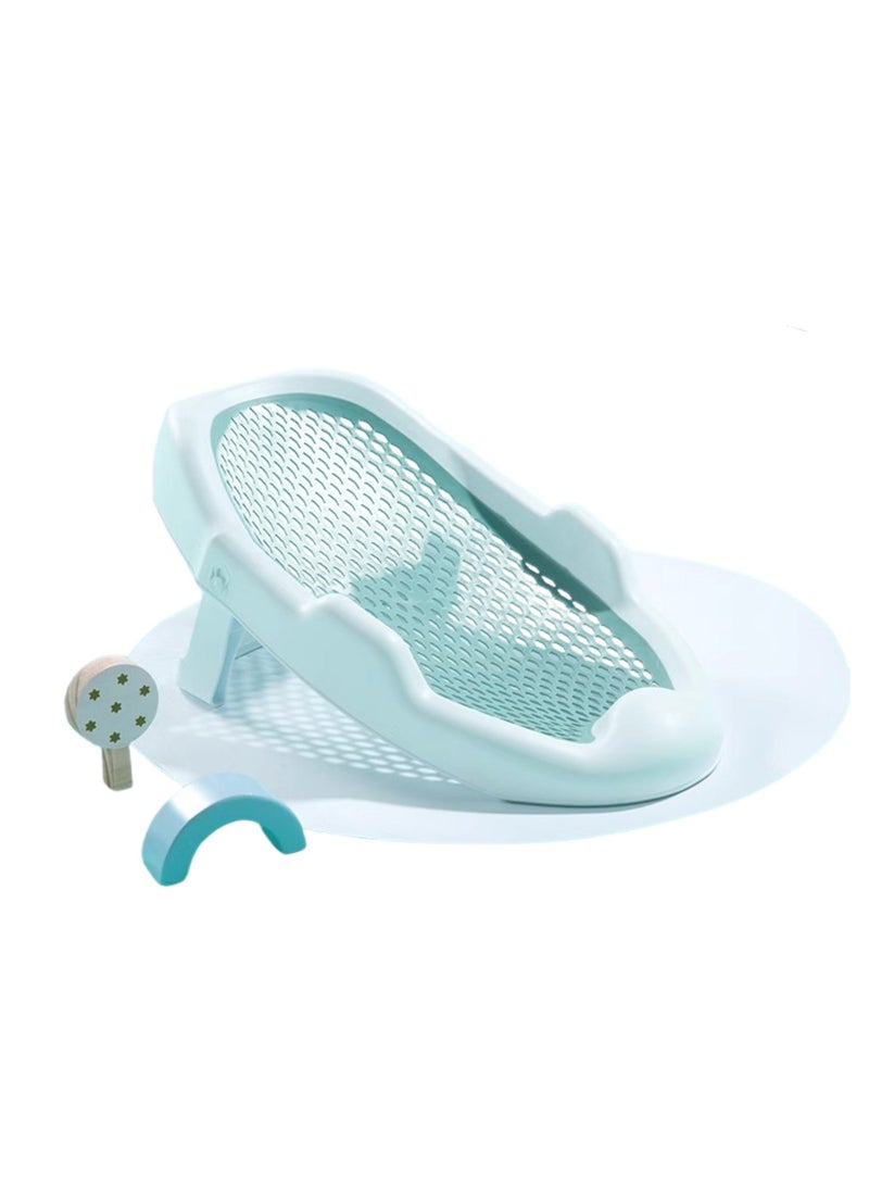 Moms Magic Bath Rack – Soft TPE Back, Anti-Slip Raised Design, Locking Feet, and Hook – Convenient for Bathtub or Bathroom Use, Easy to Dry-Green  - Image 1
