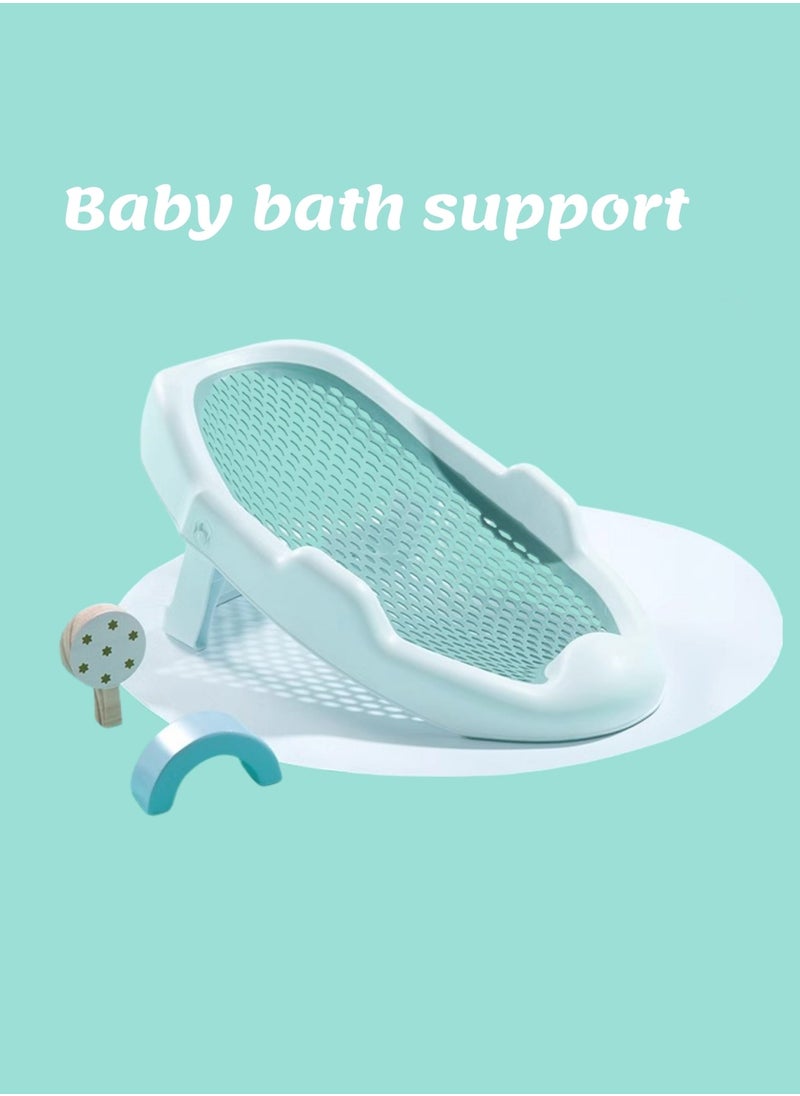 Moms Magic Bath Rack – Soft TPE Back, Anti-Slip Raised Design, Locking Feet, and Hook – Convenient for Bathtub or Bathroom Use, Easy to Dry-Green  - Image 2