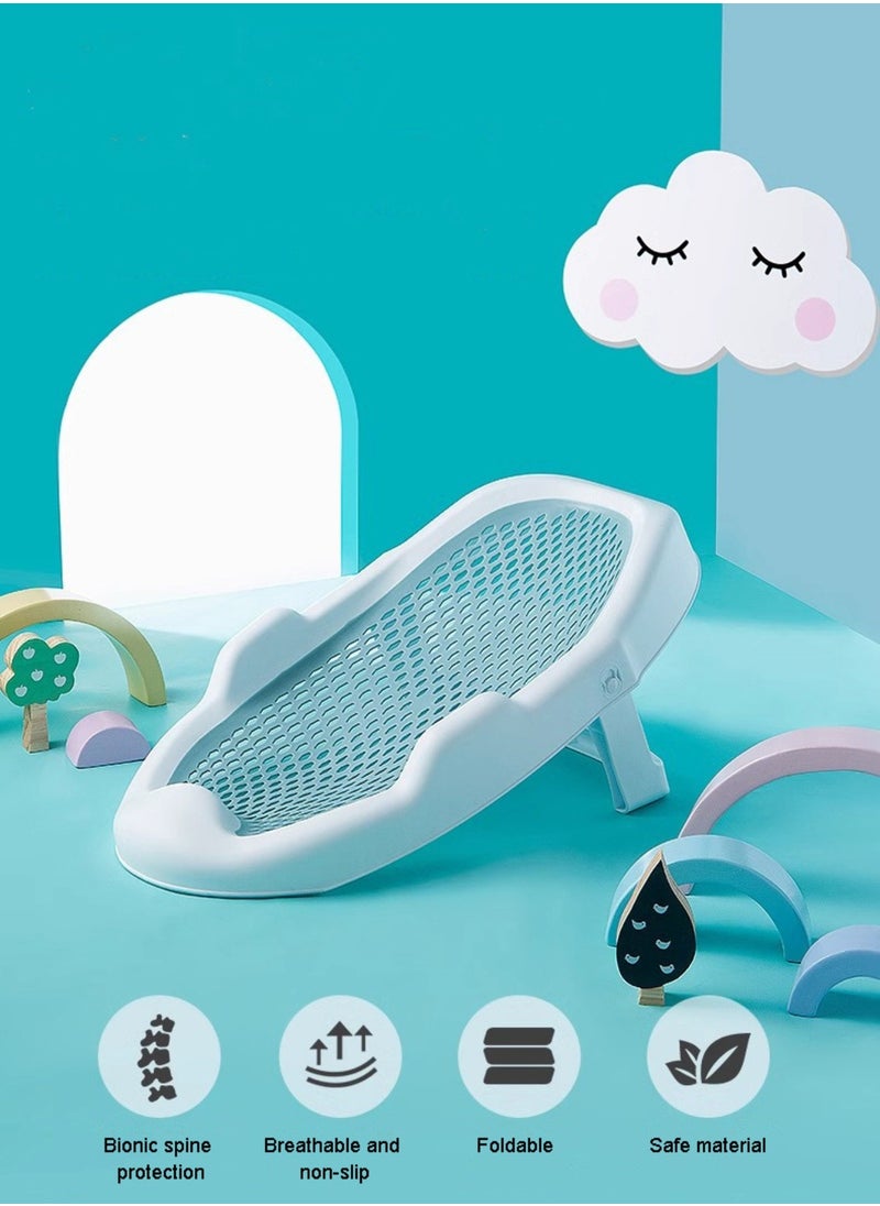 Moms Magic - Bath Rack – Soft TPE Back, Anti-Slip Raised Design, Locking Feet, and Hook – Convenient for Bathtub or Bathroom Use, Easy to Dry-Green - Image 1