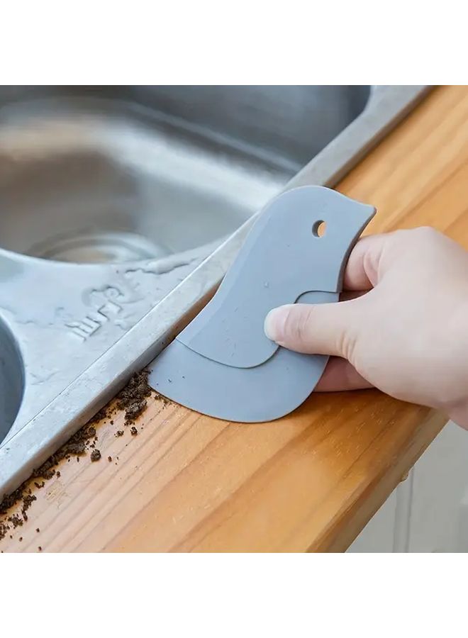 Light Grey Penguin Silicone Kitchen Scraper Flexible Non Electric Cleaning Tool For Grease And Baking Residue - Image 2