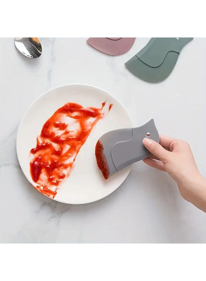 Light Grey Penguin Silicone Kitchen Scraper Flexible Non Electric Cleaning Tool For Grease And Baking Residue - Image 3