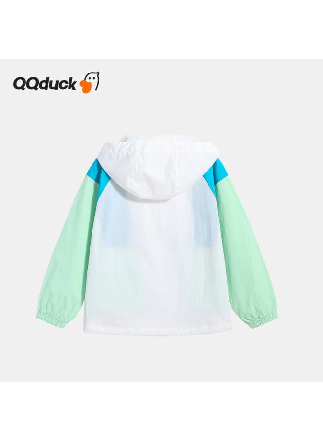 Qq Duck Girls' Sun Protection Clothing, Children's Summer Jacket, Lightweight Sunshade, Youth Clothing, Three Colors White; Size 150 - Image 5